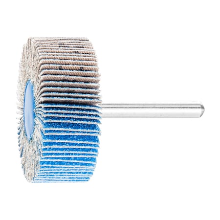 Pferd 2" x 1" Mounted Flap Wheel - 1/4" Shank - Zirconia Z-COOL - 80 Grit, INOX 45474